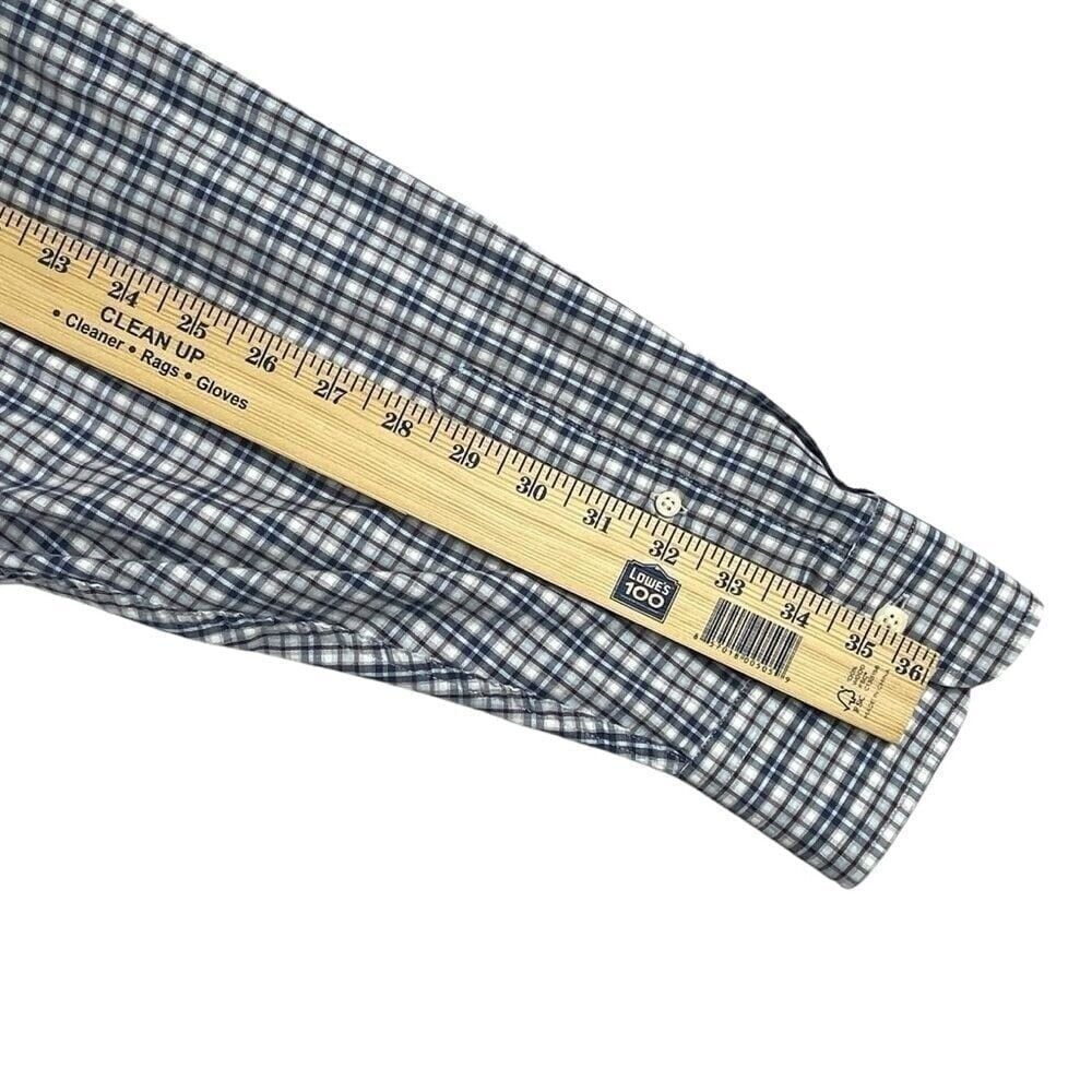 Men's Peter Millar Multi-Tone Blue & Brown Plaid Long Sleeve Button DN 2XLT 0013 - Picture 7 of 9